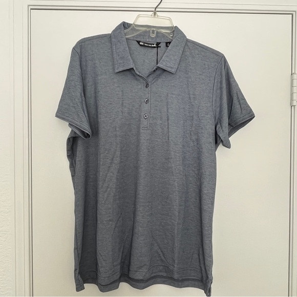 TravisMathew Women’s She Classy Ladies Golf Polo Shirt Heather Vintage Indigo XL - Picture 2 of 9